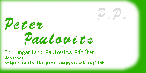 peter paulovits business card